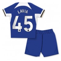 Chelsea Romeo Lavia #45 Hemmadräkt Barn 2023-24 Kortärmad (+ Korta byxor)